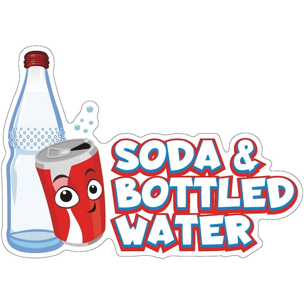 Soda & Bottled WaterConcession Stand Food Truck Sticker, 8" x 4.5", D-DC-8 Soda & Bottled Water19